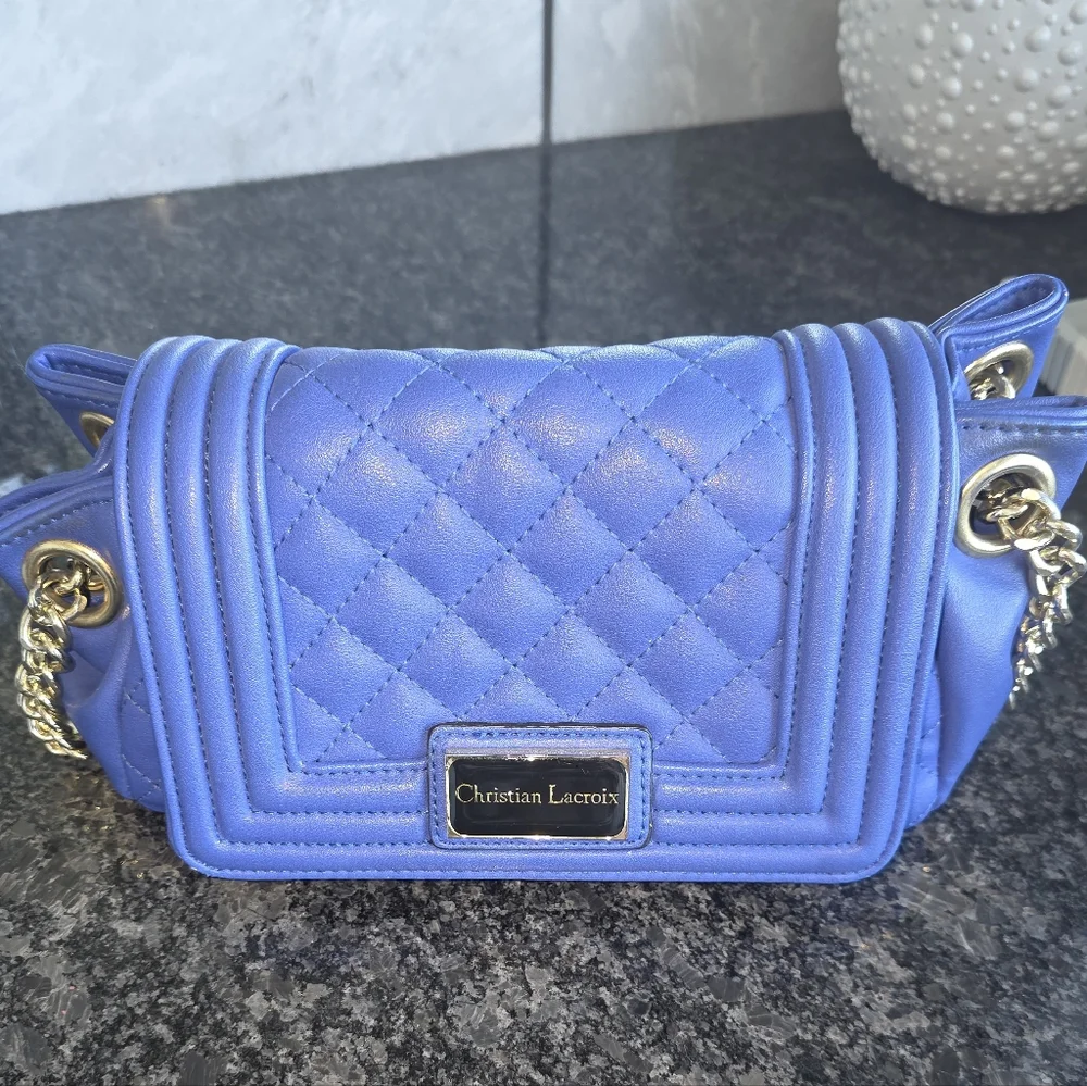 Christian Lacroix Royal Blue Quilted Shoulder Bag